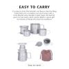 iBasingo 500ml+180ml+120ml Titanium Cup Set with Foldable Handle Lightweight Coffee Tea Mug Portable Easy to Store for Camping Home Caf Office Ti3127D view 4