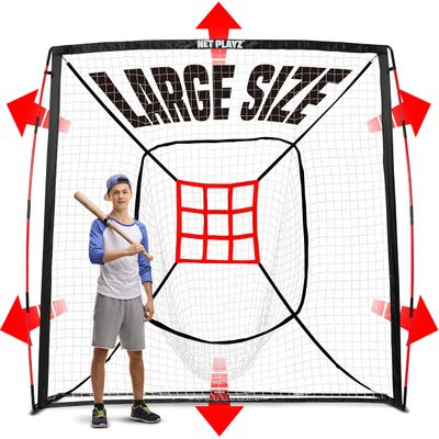 Baseball Net - 9 Strike Zone Pitching Net Hitting Net Batting Practice Net, Baseball Gifts for Kids Children & Teens | Training Aids Equipment 7x7ft
