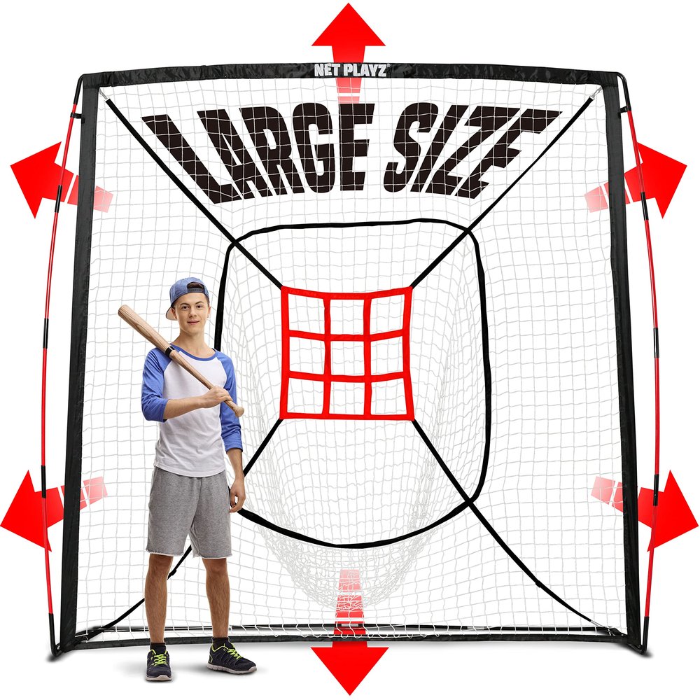 Baseball Net - 9 Strike Zone Pitching Net Hitting Net Batting Practice Net, Baseball Gifts for Kids Children & Teens | Training Aids Equipment 7x7ft