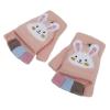 Cartoon Convertible Flip Top Gloves Toddler Kids Winter Wool Knit Fingerless Gloves with Mitten Cover for Girls Boys 2-15 Yrs (Pink Rabbit, For Girls boys 4-12 Years) view 3