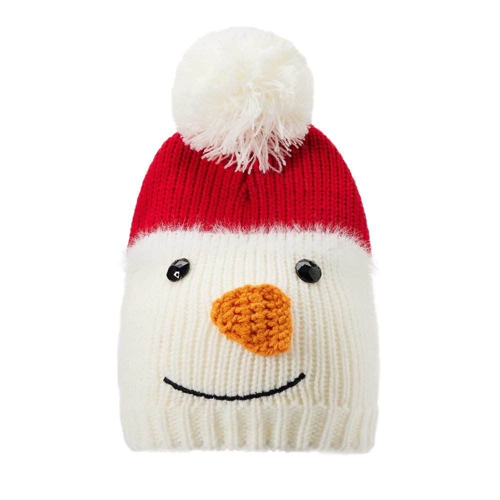 Santa Hat Christmas Striped Warm Knit Cap for Adult Kids Pom Beanie Hat Mother Unisex Baby Crochet Hat Holiday Party Supplies (Kid, Snowman)