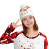 Santa Hat Christmas Striped Warm Knit Cap for Adult Kids Pom Beanie Hat Mother Unisex Baby Crochet Hat Holiday Party Supplies (Kid, Snowman) view 2