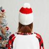 Santa Hat Christmas Striped Warm Knit Cap for Adult Kids Pom Beanie Hat Mother Unisex Baby Crochet Hat Holiday Party Supplies (Kid, Snowman) view 4