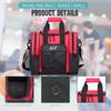 WOLT Bowling Ball Bag for Single Ball -Bowling Bag with Padded Holder, 2 Pockets Fit Shoes Up to Mens Size 14 and Accessories(red) view 4