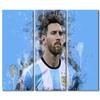 Canvas Wall Art for Living Room Messi Portrait Canvas Art Prints World Cup Soccer Abstract Paintings Canvas Art 3 Panels, Modern Artwork Wall Hanging Wooden Framed Decorations for Home 60x40 in view 1
