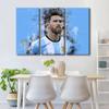 Canvas Wall Art for Living Room Messi Portrait Canvas Art Prints World Cup Soccer Abstract Paintings Canvas Art 3 Panels, Modern Artwork Wall Hanging Wooden Framed Decorations for Home 60x40 in view 2