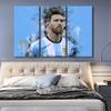 Canvas Wall Art for Living Room Messi Portrait Canvas Art Prints World Cup Soccer Abstract Paintings Canvas Art 3 Panels, Modern Artwork Wall Hanging Wooden Framed Decorations for Home 60x40 in view 3