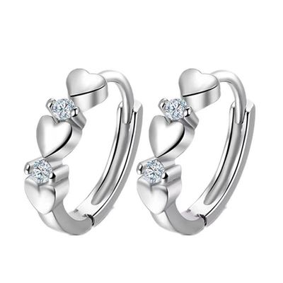 1 Pair Slimming Earrings Love Heart-Shaped Earrings Stimulating Acupoints Health Slimming Ear Studs,White
