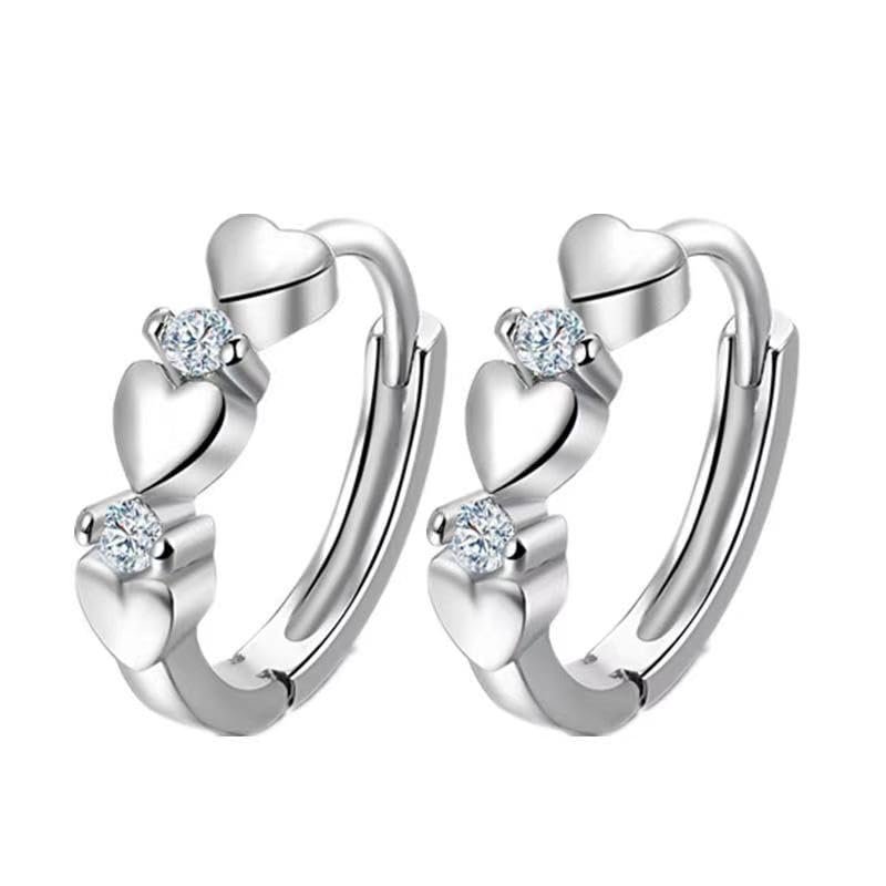 1 Pair Slimming Earrings Love Heart-Shaped Earrings Stimulating Acupoints Health Slimming Ear Studs,White