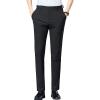 Men's Thin Work Suit Pants Summer Stretch Dress Pants Skinny Suit Pants Classic Fit Pleat Front Wedding Pant (Black,29) view 1