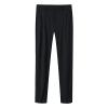 Men's Thin Work Suit Pants Summer Stretch Dress Pants Skinny Suit Pants Classic Fit Pleat Front Wedding Pant (Black,29) view 2