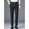 Men's Thin Work Suit Pants Summer Stretch Dress Pants Skinny Suit Pants Classic Fit Pleat Front Wedding Pant (Black,29) view 3