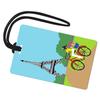 R. Nichols Tour Eiffel Luggage Tag - Sturdy Waterproof Plastic Travel Labels for Baggage, Suitcases, Backpacks, and Diaper Bags, 2.5 Inch x 4 Inch Tag with Black Loop Attachments view 1