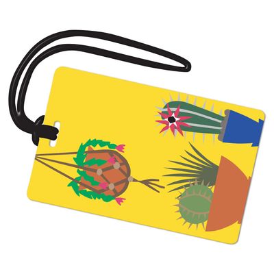 R. Nichols Succulents Luggage Tag - Sturdy Waterproof Plastic Travel Labels for Baggage, Suitcases, Backpacks, and Diaper Bags, 2.5 Inch x 4 Inch Tag with Black Loop Attachments