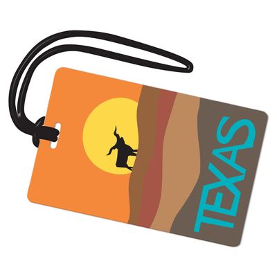 R. Nichols Texas Longhorn Luggage Tag - Sturdy Waterproof Plastic Travel Labels for Baggage, Suitcases, Backpacks, and Diaper Bags, 2.5 Inch x 4 Inch Tag with Black Loop Attachments