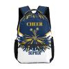 SunFancyCustom Cheerleader Navy Blue Gold Backpack Personalized Waterproof Casual Daypack Gift for Holiday Birthday view 1