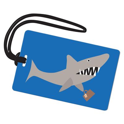 R. Nichols Travel Shark Luggage Tag - Sturdy Waterproof Plastic Travel Labels for Baggage, Suitcases, Backpacks, and Diaper Bags, 2.5 Inch x 4 Inch Tag with Black Loop Attachments