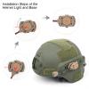 rdzzwxw Tactical Helmet Light with White Green IR LED Task Lamp, Military Helmet Accessories Mount for Mich Fast Helmet Molle System Picatinny Rail, Survival Signal Light for Outdoor Hunting view 4