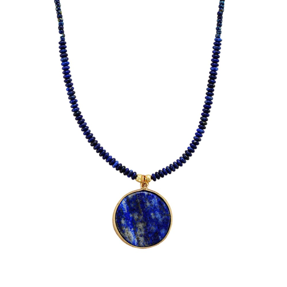 Simple Ladies' Lapis Lazuli Pendant Necklace Girl's Necklace Chain Necklace Jewellery,Lapis