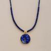 Simple Ladies' Lapis Lazuli Pendant Necklace Girl's Necklace Chain Necklace Jewellery,Lapis view 2