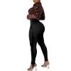 Ruziyoog Women's Casual High Waist Fringed Pants Bodycon Stretch Slim Tassels Side Jogger Sweatpants Leggings Workout Pants Black view 4