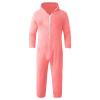 Adult Onesies for Men Winter Warm Fuzzy Flannel Hooded Onesie Pajamas One-Piece Zip Up Lightweight Jumpsuit Sleepwear S-5X Pink view 2