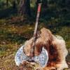 FS Crafts AxeVS002 34" Double Edged Battle Axe Two Hand Axe Double Head Berserker Axe Broad Axe Hewing Axe Large Norse Axe Double Blade Axe Big Viking Axe Hand Forged Axe Blade Axe view 2
