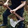 FS Crafts AxeVS001 40" Battle Axe Two Hand Axe Viking Weapons Battle Hatchet War Axe Big Viking Axe Hand Forged Axe Large Berserker Axe Blade Axe Scandinavian Axe Norse Axe view 2