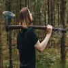 FS Crafts AxeVS001 40" Battle Axe Two Hand Axe Viking Weapons Battle Hatchet War Axe Big Viking Axe Hand Forged Axe Large Berserker Axe Blade Axe Scandinavian Axe Norse Axe view 3