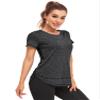 Abrooical Women's Yoga Tops Running Tee Workout Loose Fit Wicking Athletic Shirts for Women Side Split Black XXX-Large view 3