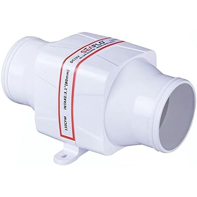 SEAFLO 3" in-Line Marine Bilge Air Blower 24V 130 CFM Quiet Boat White