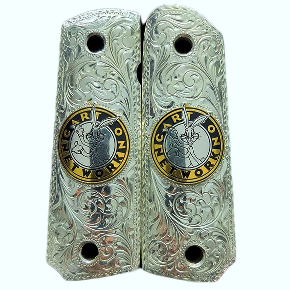 Grips for Colt 1911 Gun Conejo Model with Silver Ley .925 Includes Screws