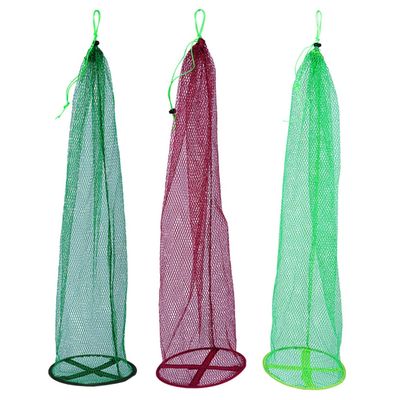 BESPORTBLE 3pcs Drawstring Fishing Mesh Net Portable Fish Catching Net Deepen Mesh Design for Crab Lobster and Fish and Fluorescent