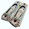 Grips for Colt 1911 Gun St Jude Model with .925 Silver Plated, Black Nickel and Cian Zircons Includes Screws view 2
