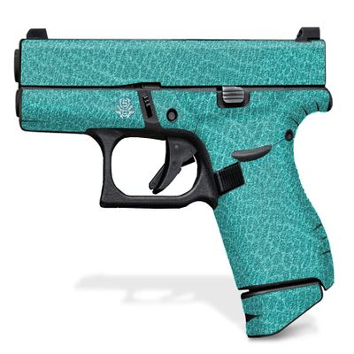 Decal Grip for Glock 42 (Reptilian - Teal Blue)