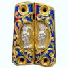 Grips for Colt 1911 Houly Death Model with 24K Gold Plated and Blue Resin Includes Screws view 1