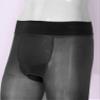 Agoky Men's Mesh Sheer Legging Compression Pants Ice Silk Underwear Tight Seamless Hosiery Trousers Black One Size view 4