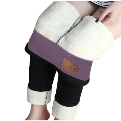 Fleece Lined Leggings for Women's Winter Warm Tights Pants Plush Sherpa Long Trousers High Waist Yoga Pants