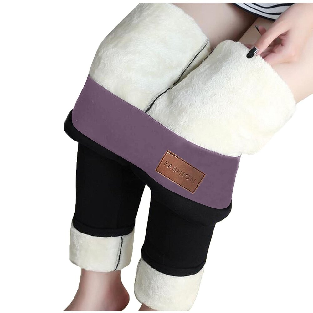 Fleece Lined Leggings for Women's Winter Warm Tights Pants Plush Sherpa Long Trousers High Waist Yoga Pants