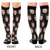 Wusikd Face Custom Compression Socks for Women and Men Circulation Black Long Socks for Athletic Running 1 view 4