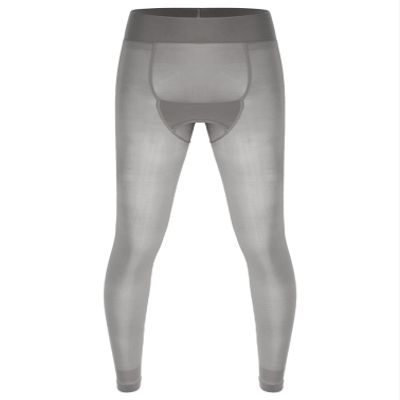 Agoky Men's Mesh Sheer Legging Compression Pants Ice Silk Underwear Tight Seamless Hosiery Trousers Grey One Size
