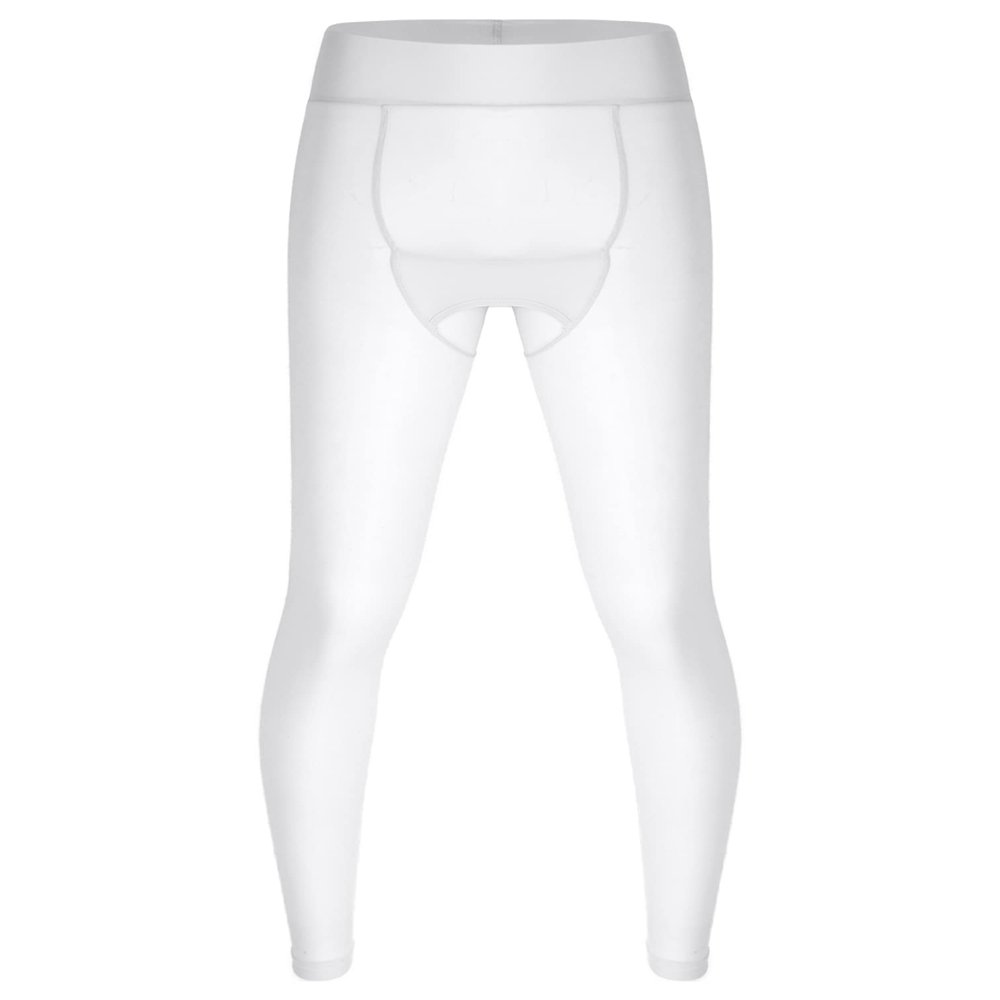 Agoky Men's Mesh Sheer Legging Compression Pants Ice Silk Underwear Tight Seamless Hosiery Trousers White One Size