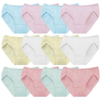 Anktry Baby 12 Pack Panties Soft Comfort Knickers Cotton Underwear Little Girls Assorted Briefs 2-14 Yrs