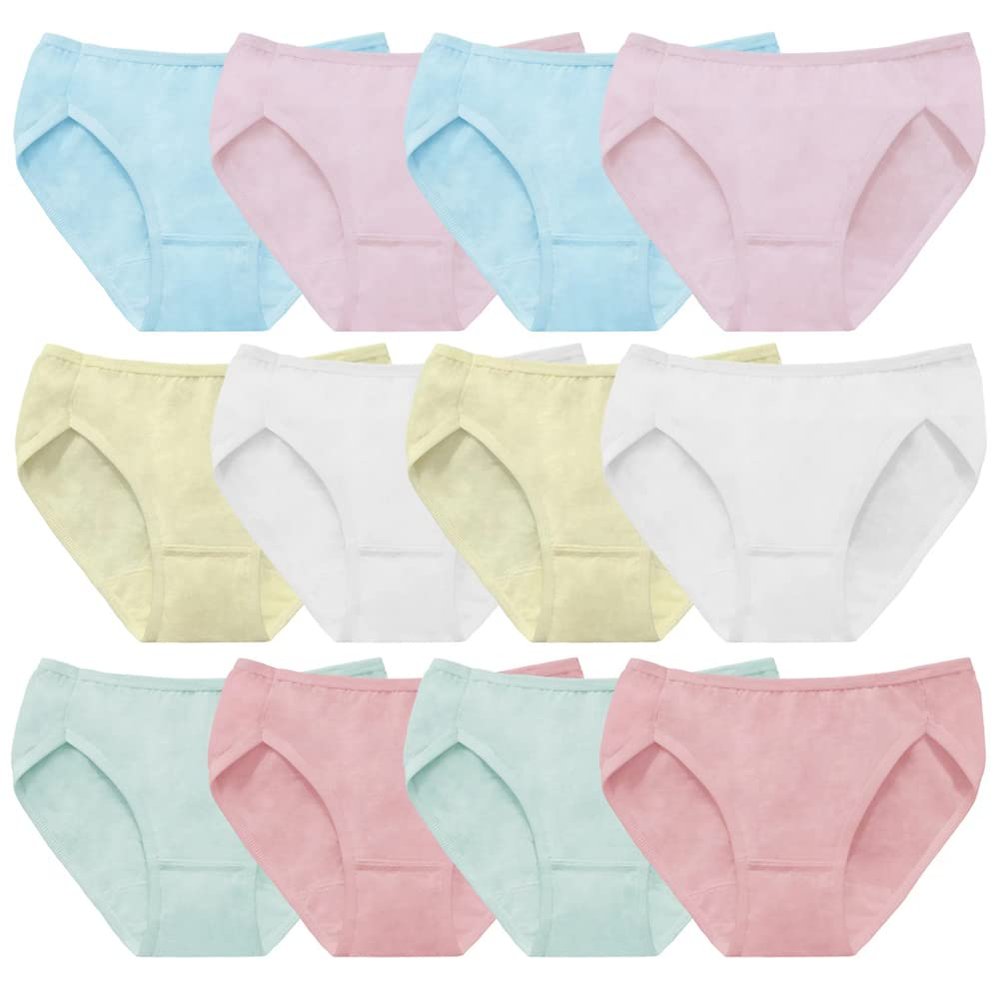 Anktry Baby 12 Pack Panties Soft Comfort Knickers Cotton Underwear Little Girls Assorted Briefs 2-14 Yrs