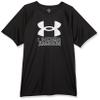 Under Armour Boys' Tech Big Logo Short Sleeve T Shirt, (001) Black / / White, Small Plus view 1