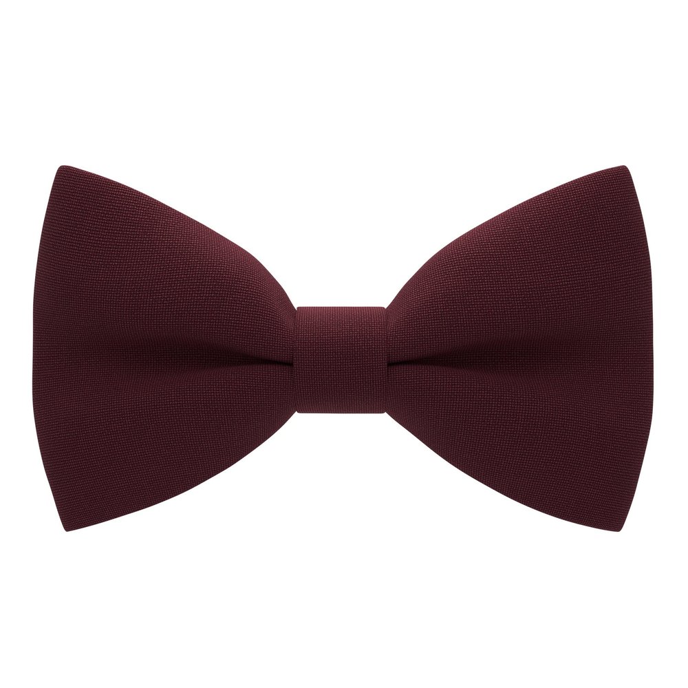 Bow Tie House Men's Classic Pre-Tied Bow Tie Formal Solid Tuxedo (Large, Burgundy)