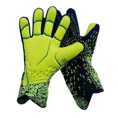 Guaber Soccer Goalkeeper Gloves Goalie Training Gloves Strong Grip Anti-Slip and Breathable for Adults and Children, Green, Size 7