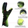 Guaber Soccer Goalkeeper Gloves Goalie Training Gloves Strong Grip Anti-Slip and Breathable for Adults and Children, Green, Size 7 view 3