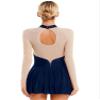 Moily Figure Ice Skating Dress Women Long Sleeve Ballet Gymnastics Leotard Dance Competition Costume Navy Blue E Large view 2