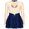 Moily Figure Ice Skating Dress Women Long Sleeve Ballet Gymnastics Leotard Dance Competition Costume Navy Blue E Large view 4